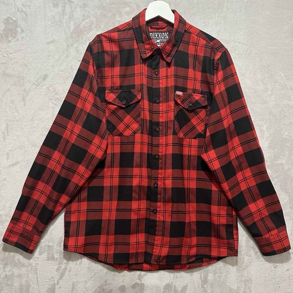 Dixxon Flannel Co. Miklo Shirt Men's L Red Buffalo Plaid Button Up Chest Pockets